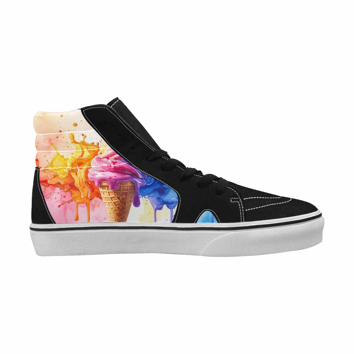 MEN'S Melting Icecream Collage High Top Canvas Vivid Custom Shoes