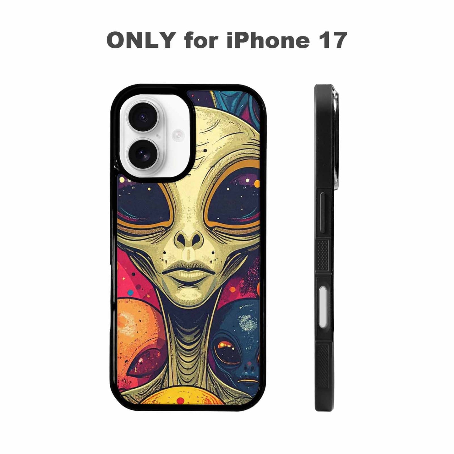 iPhone 17 Case — Alien Ufo Cartoon Art Alien Scifi, Unique Phone Case Design