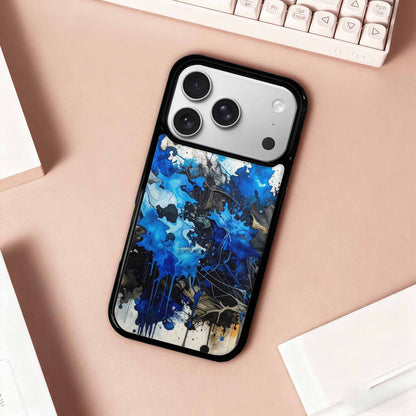 iPhone 17 Pro Case — Black Blue Ink Camo Patches Camo, Unique Phone Case Design