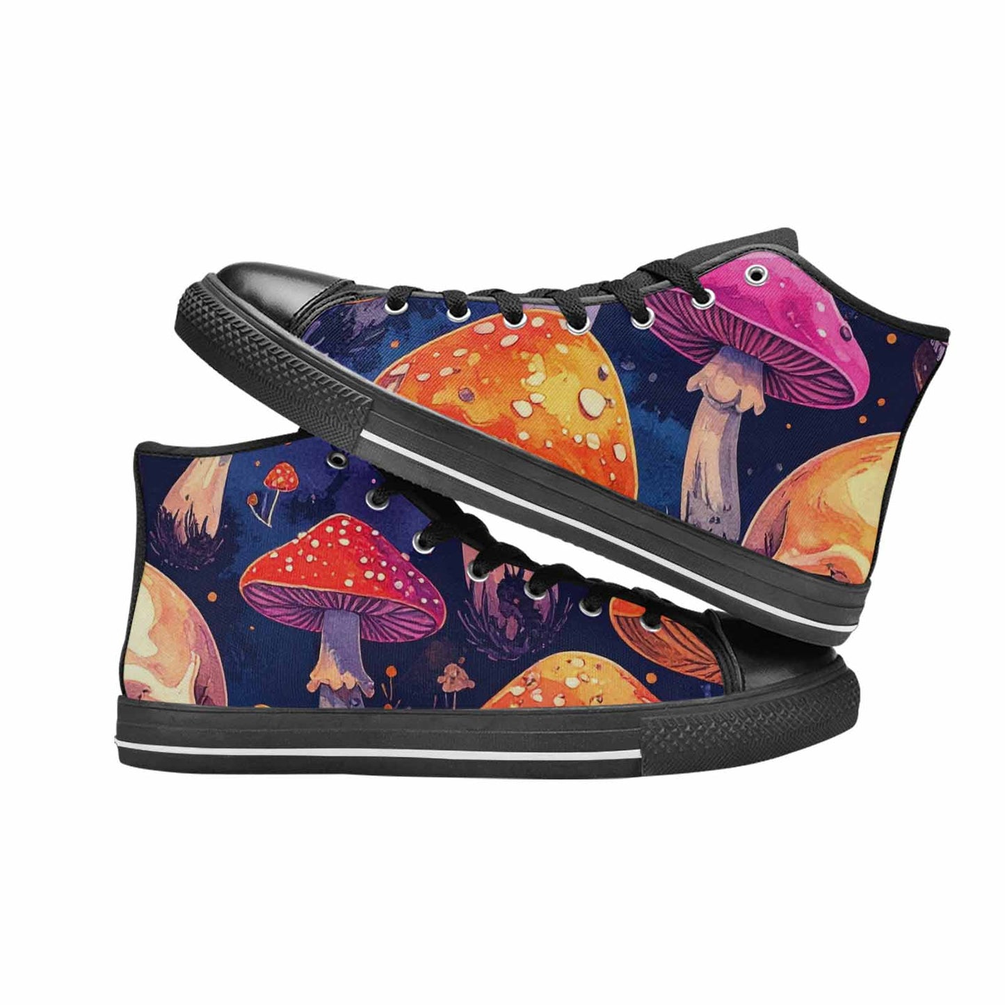 MEN'S Mushroom Skulls High Top Canvas Dreamcore Sneakers