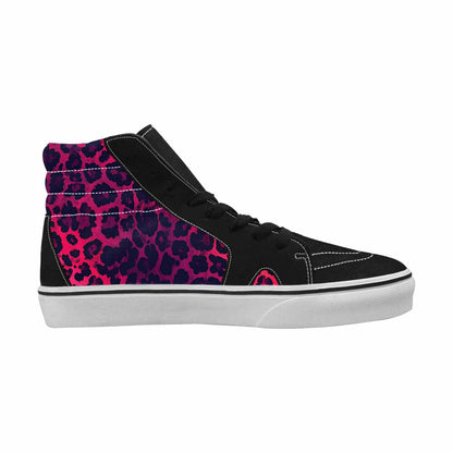 WOMEN'S Leopard Print Dark High Top Canvas Aesthetic Shoes