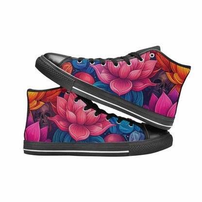 MEN'S Lotus Skulls High Top Canvas Dreamcore Custom Sneakers