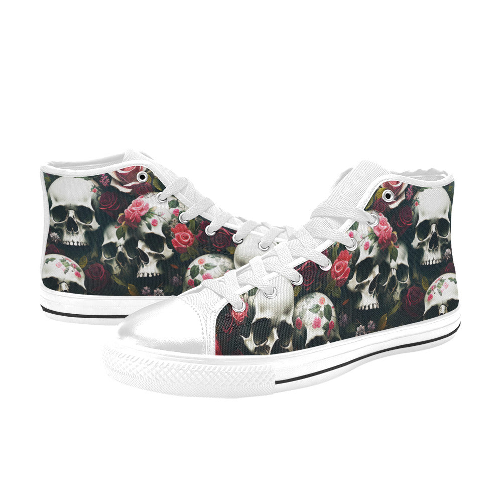 MEN'S Rose Skulls Dark 5 High Top Canvas Surreal Sneakers