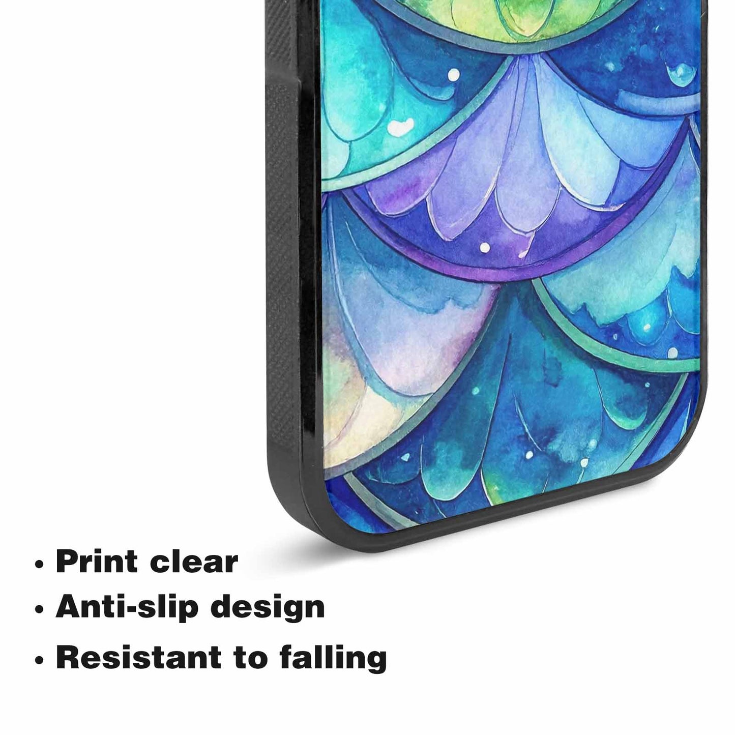 iPhone 15 Plus Case — Mermaid Scale Art Pattern, Custom Printed Phone Case