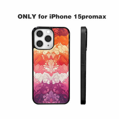 iPhone 15 Pro Max Case — Lesbian Flag Color Theme Small Rainbow, Personalized Phone Case