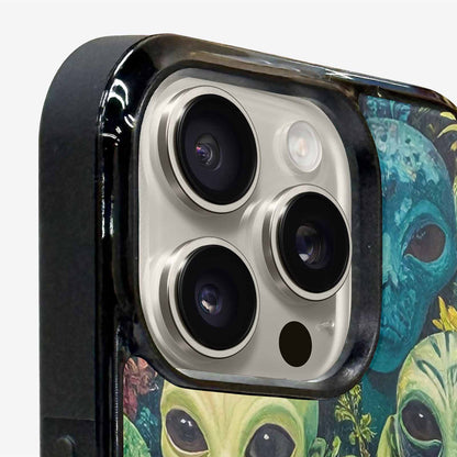 iPhone 16 Pro Max Case — Aliens Pattern Hundreds Of Sma Bcn, Unique Phone Case Design