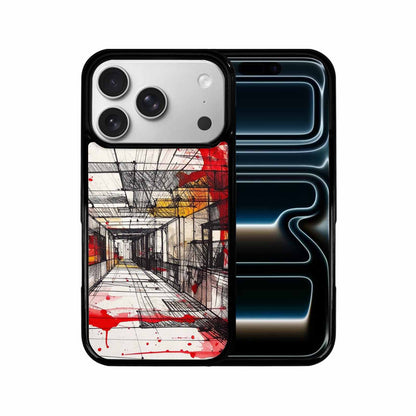 iPhone 17 Pro Case — Black Red Ink Liminal Space Galaxy, Customized Protective Case