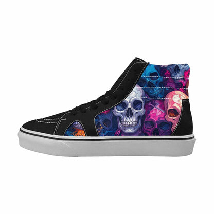 MEN'S Marble Skull High Top Canvas Neon Fantasy Shoes