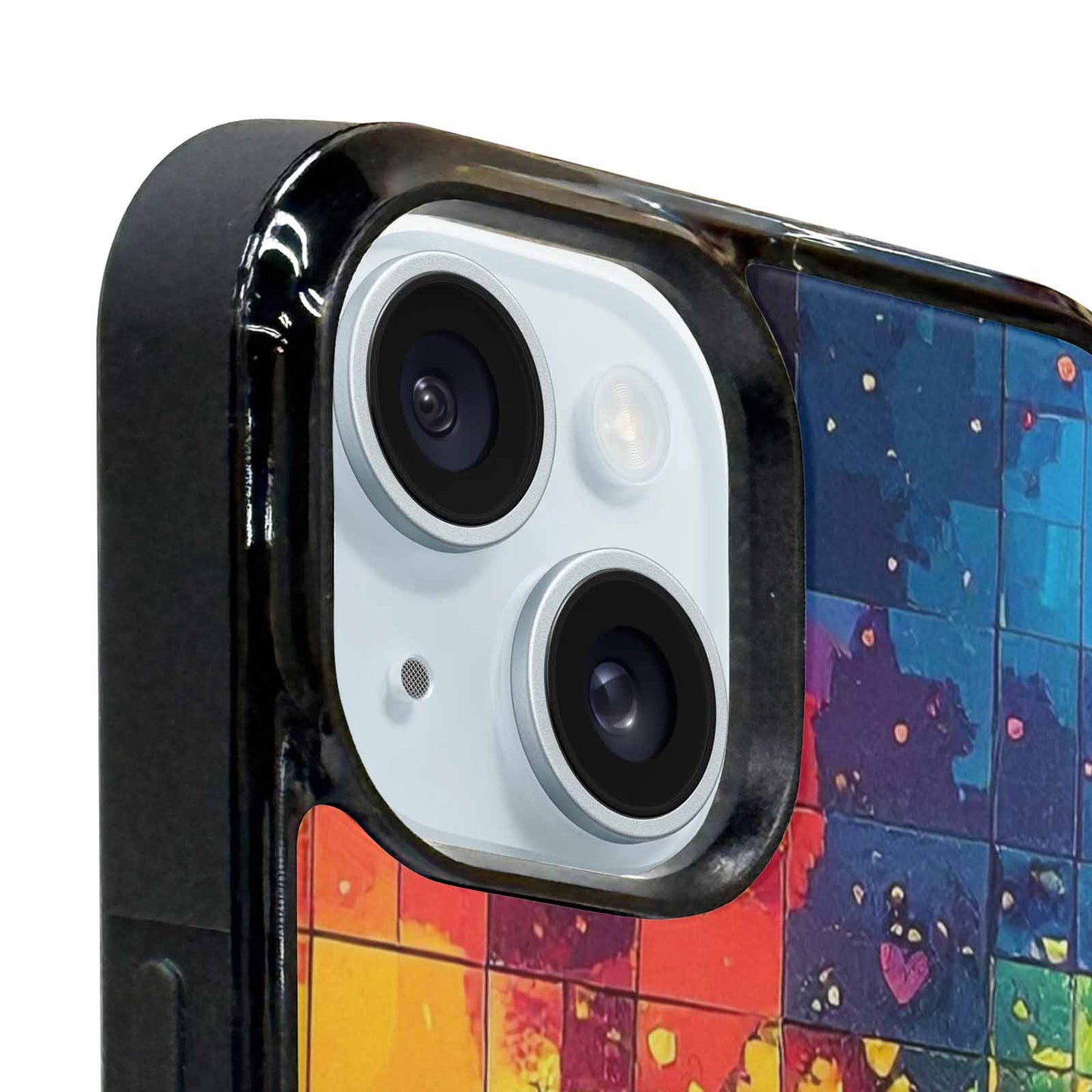 iPhone 15 Plus Case — Pixel Art 8 Bit Burst Pattern, Custom Art Phone Cover