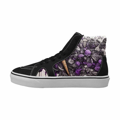 MEN'S Ice Cream Motif High Top Canvas Aesthetic Custom Shoes