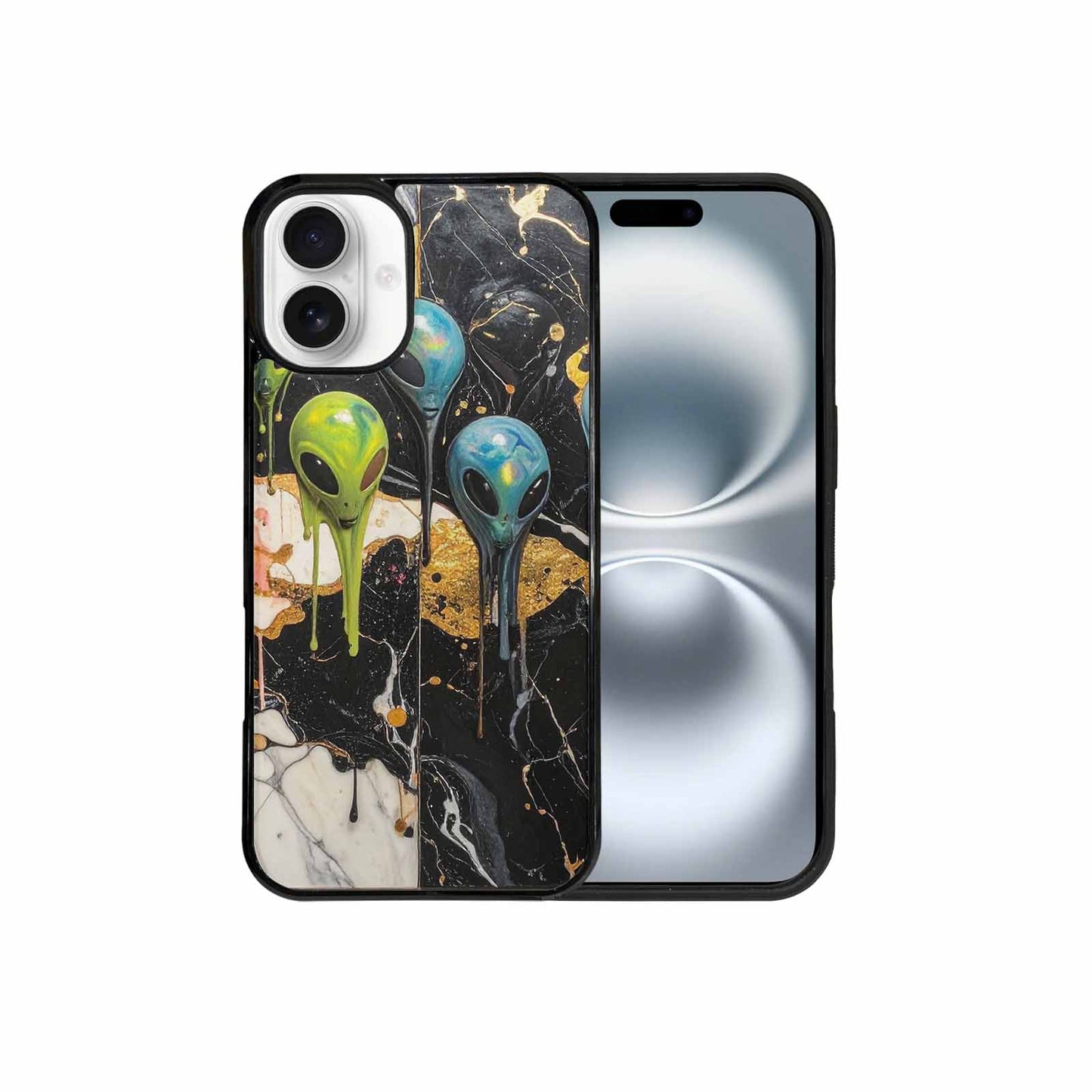 iPhone 16 Plus Case — Aliens Marblemelting Aliens Pa F3p, Personalized Phone Case