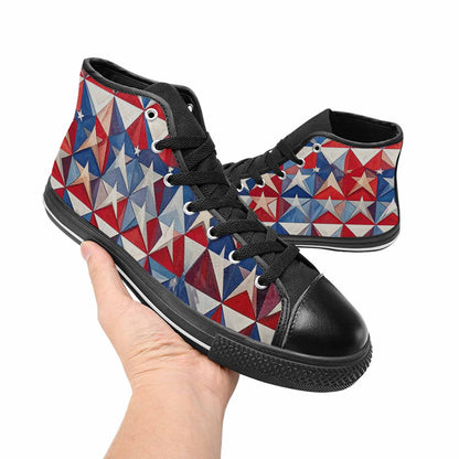 MEN'S American Flag Stars High Top Canvas Cottagecore Sneakers