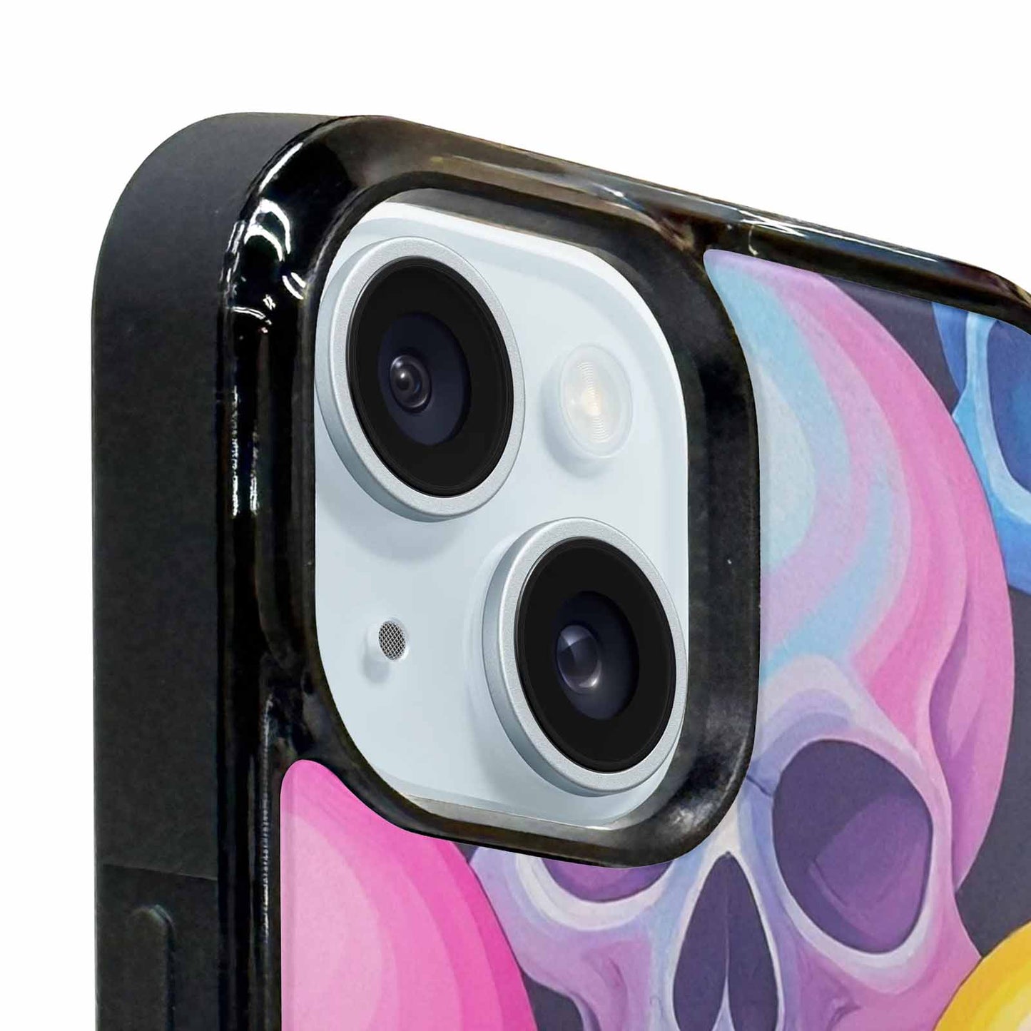 iPhone 15 Plus Case — Dripping Candy Skulls, Original Design Phone Case