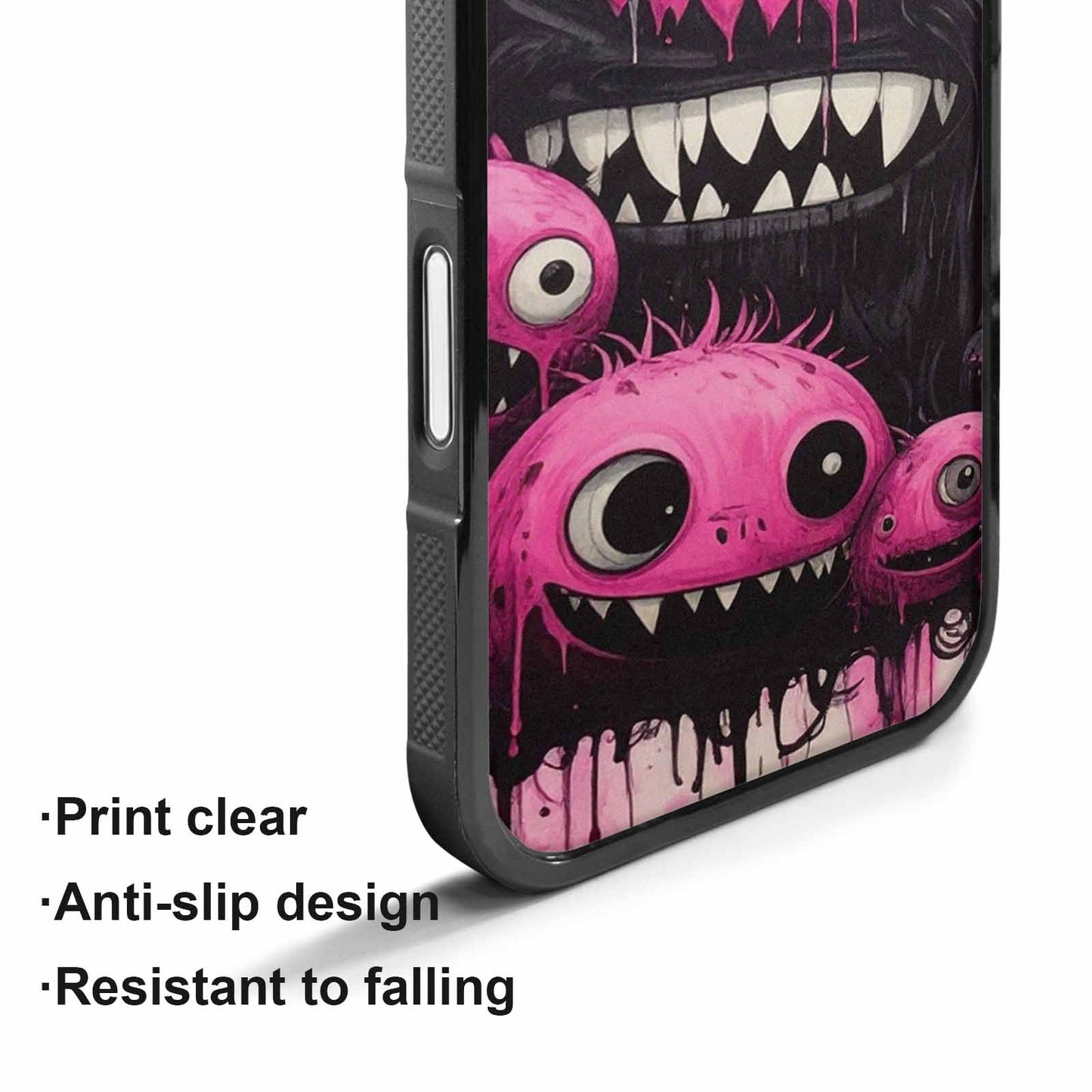 iPhone 17 Case — Black &amp; Pink Ink Cartoon Cute, Custom Designed Case Cover