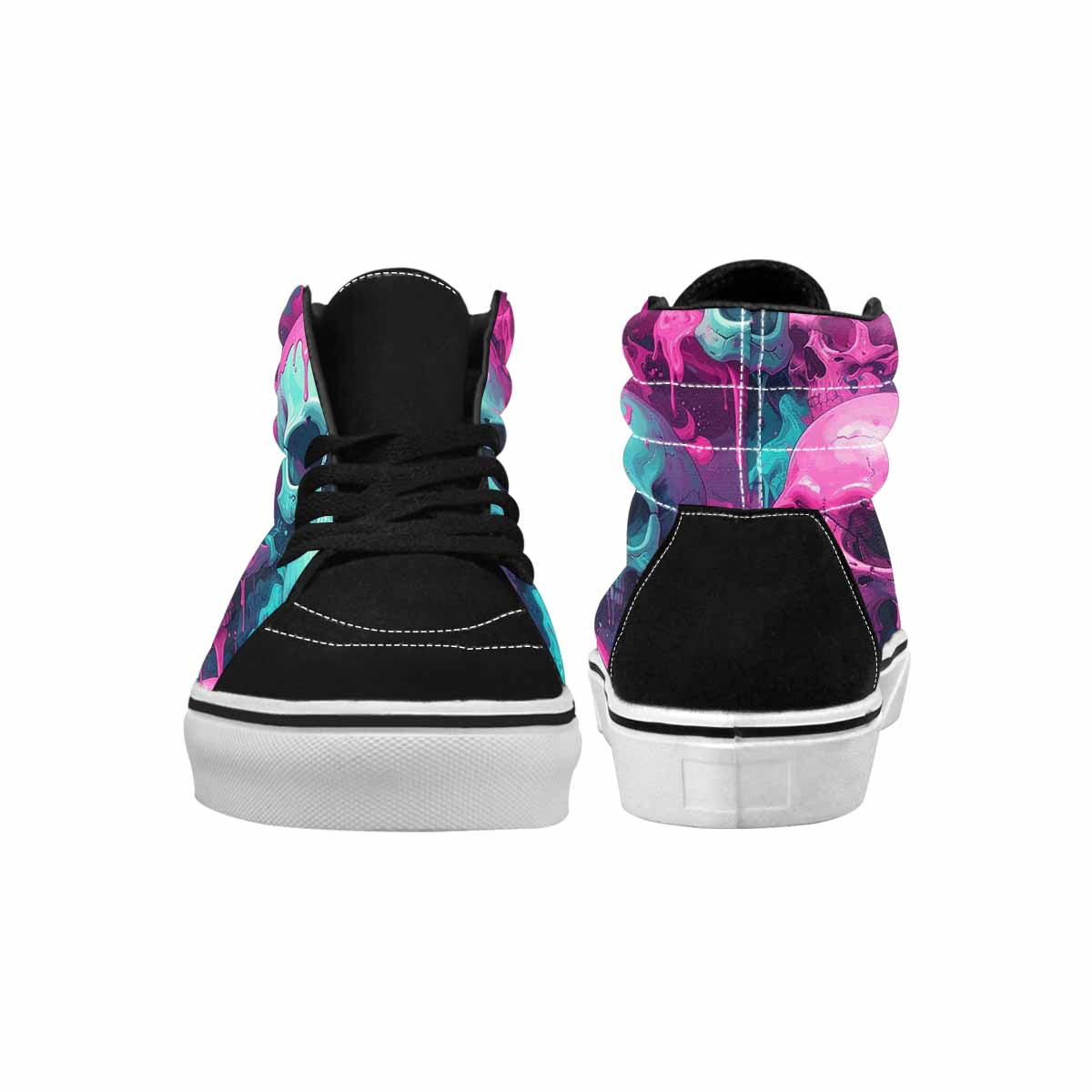 WOMEN'S Thousands Of Skulls High Top Canvas Vivid Custom Sneakers