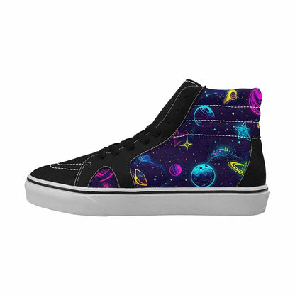 MEN'S Space Galaxy Astronaut High Top Canvas Vibrant Chaos Sneakers