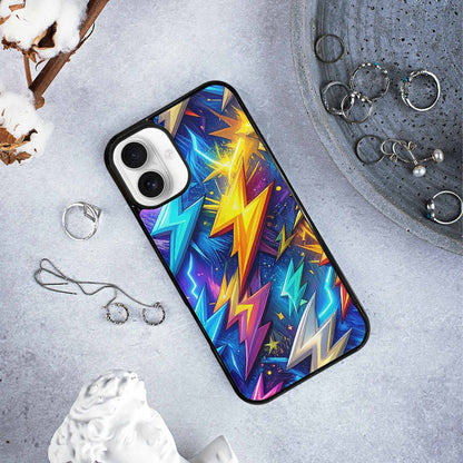 iPhone 16 Plus Case — Lightning Bolt Storm Pattern Hundreds Of, Custom Art Phone Cover