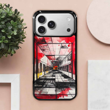 iPhone 17 Pro Max Case — Black &amp; Red Ink Galaxy Space, Original Design Phone Case