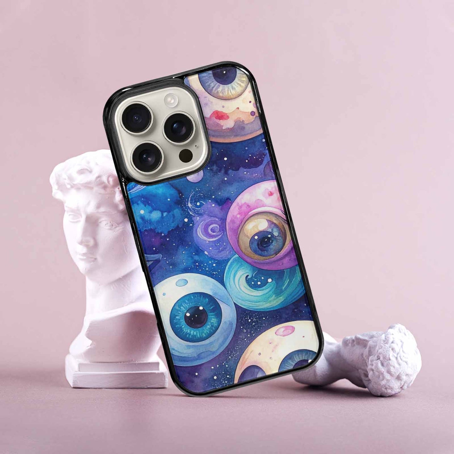 iPhone 16 Pro Case — Cartoon Eyeballs Galaxy, Original Design Phone Case