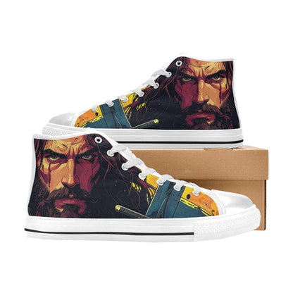 WOMEN'S Jesus_Ht_11 High Top Canvas Grunge Custom Sneakers