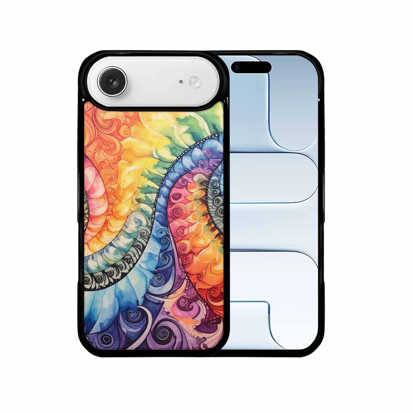iPhone 17 Air Case — Tie Dye Swirls Black White Tie, Custom Made Phone Cover