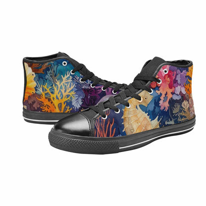 WOMEN'S Fish Scale Coral High Top Canvas Dreamcore Shoes