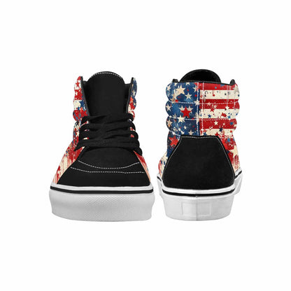 WOMEN'S Patriotic High Top Canvas Custom Design Vivid Handmade Custom Shoes