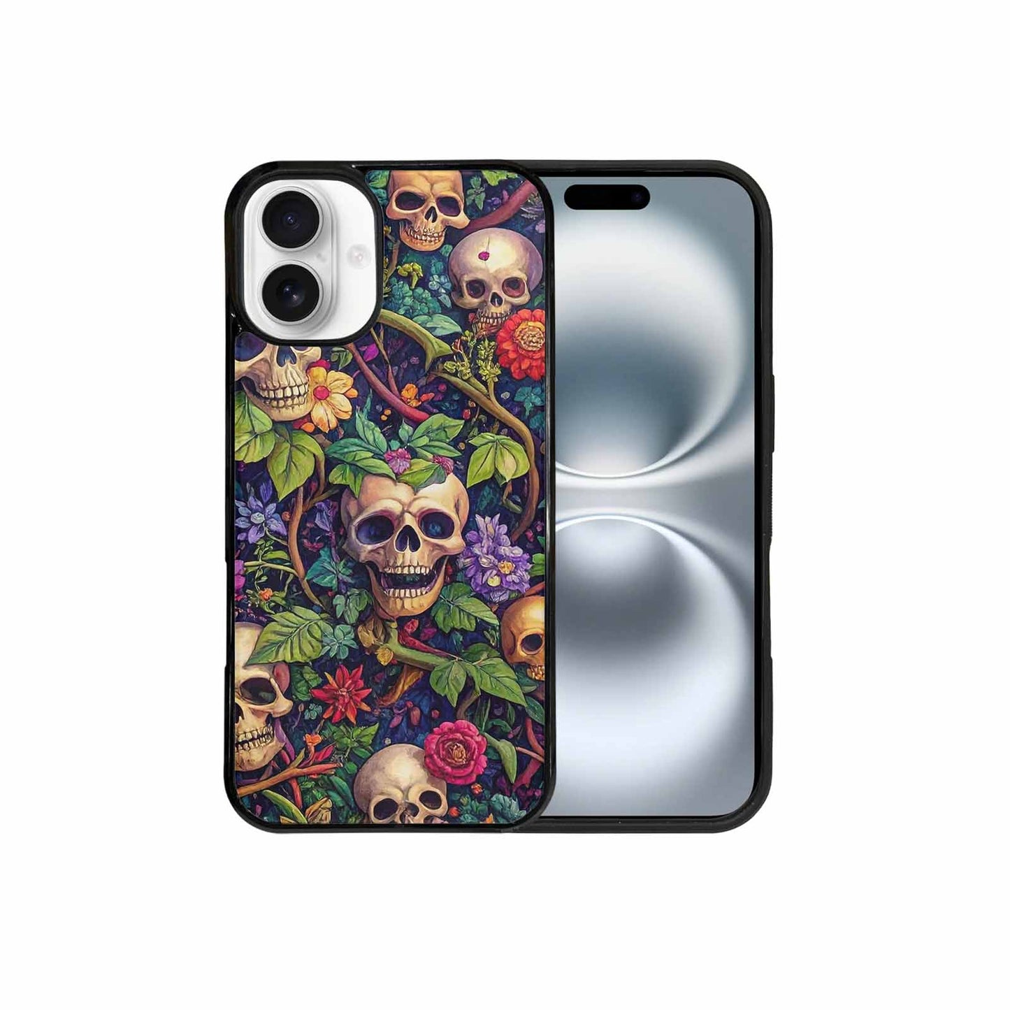 iPhone 16 Plus Case — Skulls Botanicalskulls Pattern, Customized Protective Case