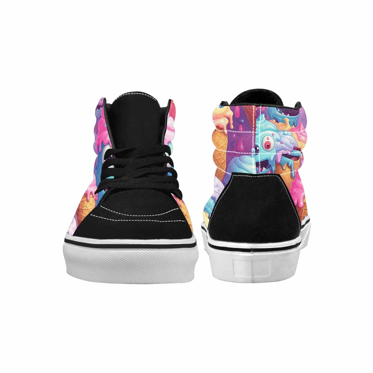 WOMEN'S Melting Icecream Cone Monster High Top Canvas Dark Academia Sneakers