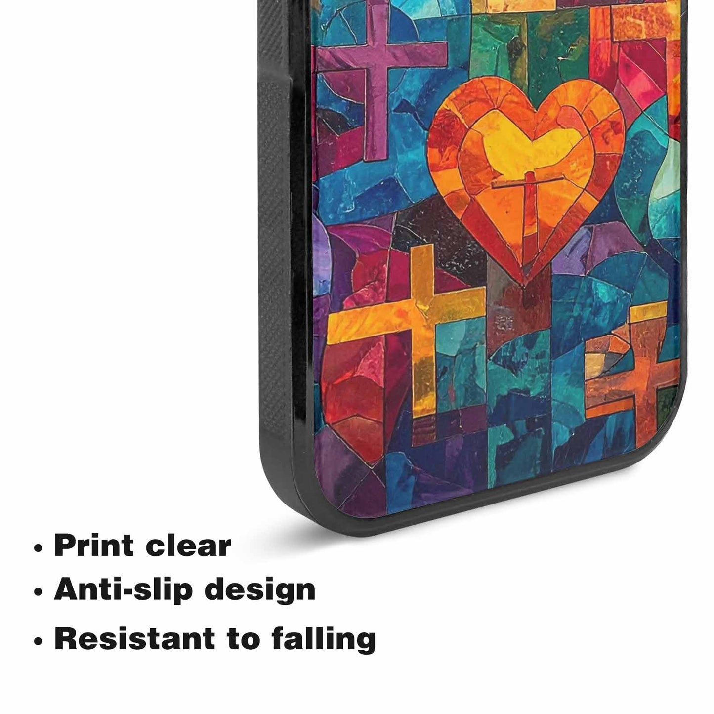 iPhone 15 Case — Faith Cross And Faith Icons Pattern, Personalized Phone Case