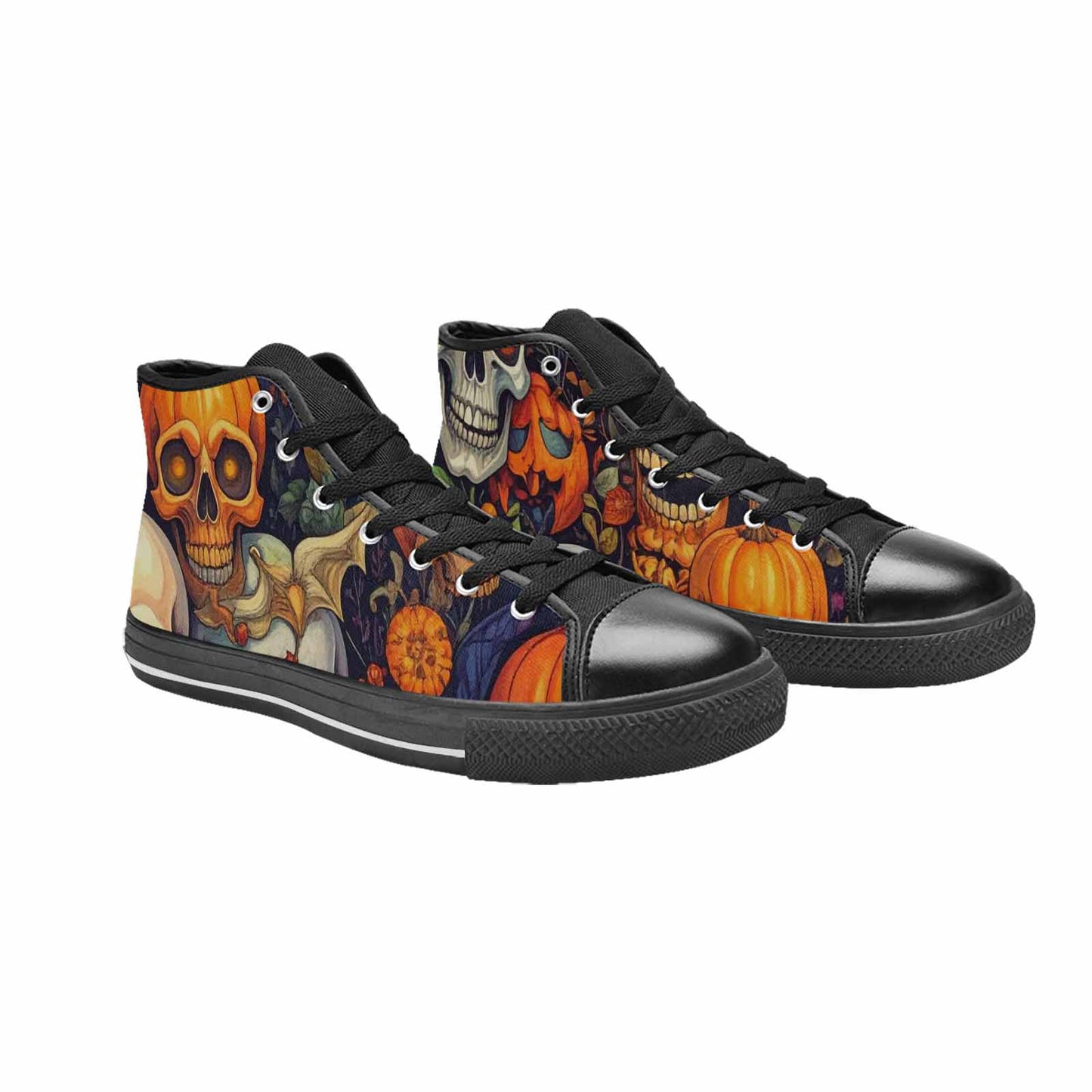 WOMEN'S Skulls - Halloween High Top Canvas Vibrant Chaos Shoes