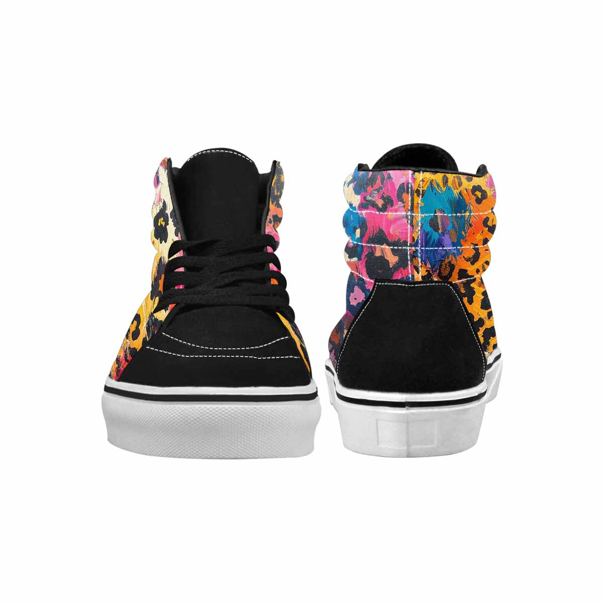 MEN'S Full Color Vibrant Animal High Top Canvas Kaleidoscope Sneakers