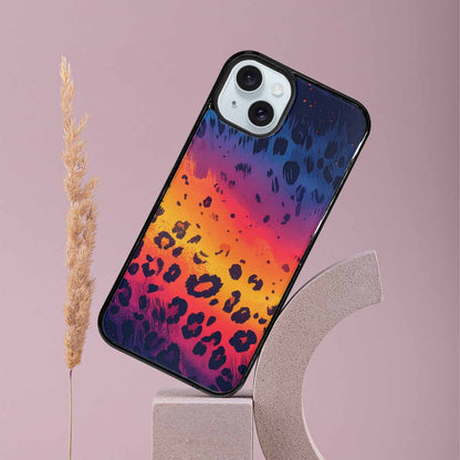 iPhone 15 Plus Case — Leopard Print Gradient, Personalized Phone Case