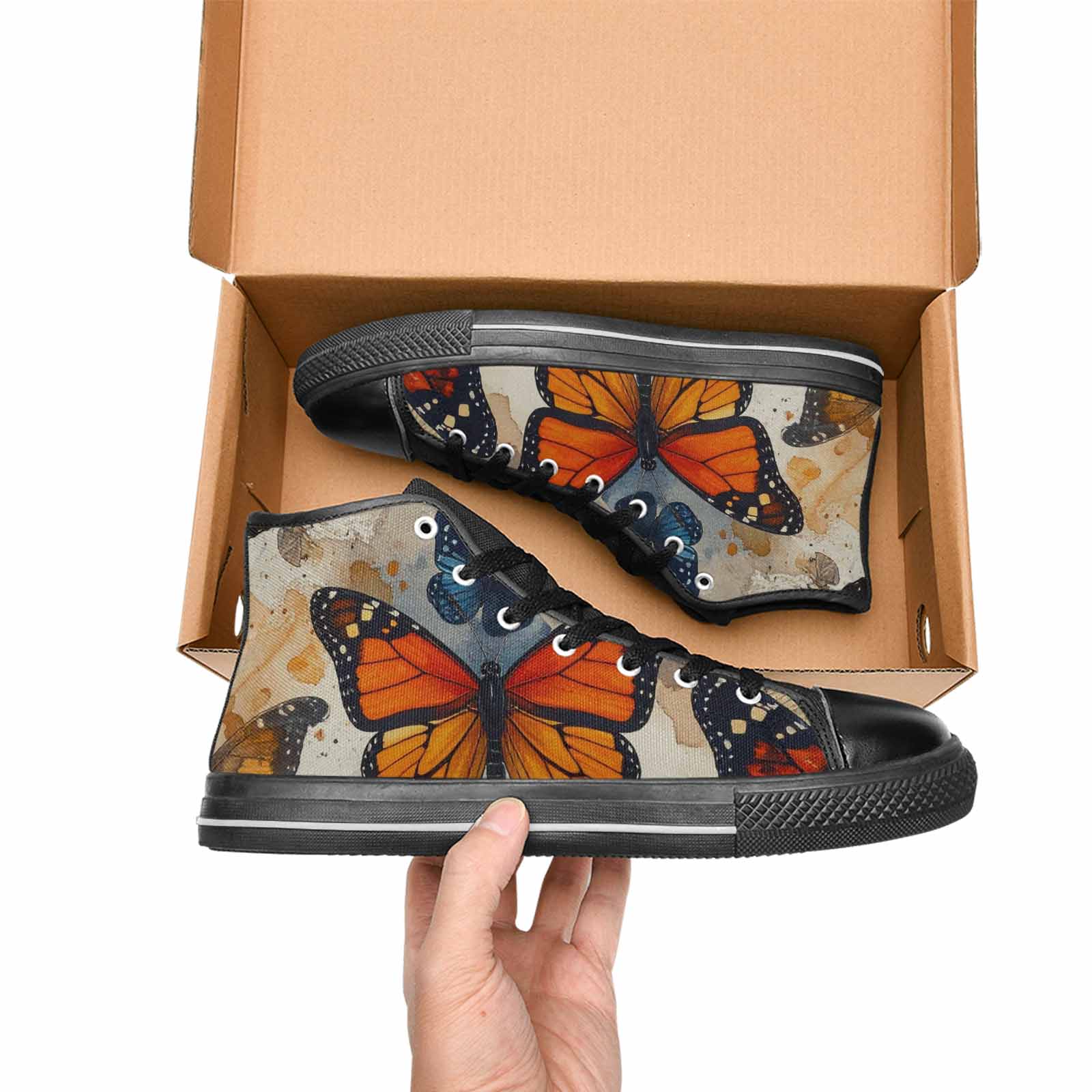 MEN'S Butterfly Wing High Top Canvas Y2K Custom Shoes