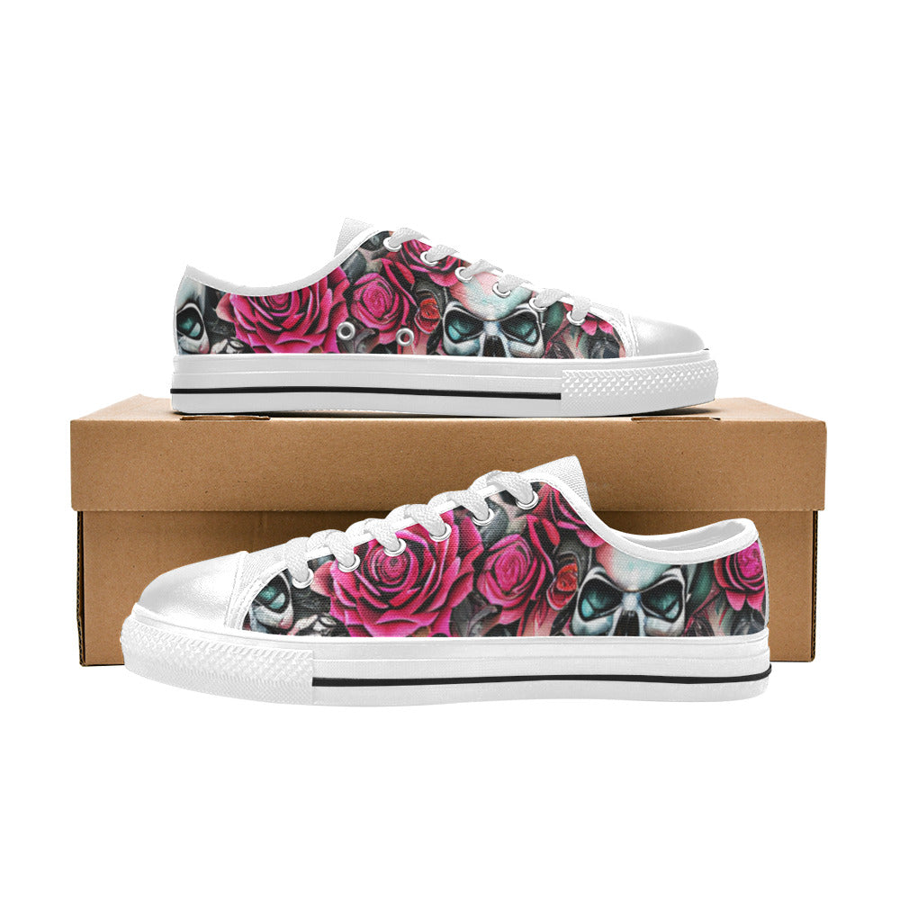 MEN'S Skulls Roses Deluxe 2 Canvas Dark Academia Custom Sneakers