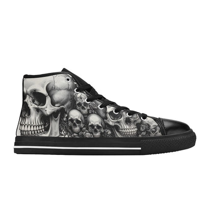 Dark Rose Gothic Skull Men's Art Canvas Shoes | Freaky Shoes®
