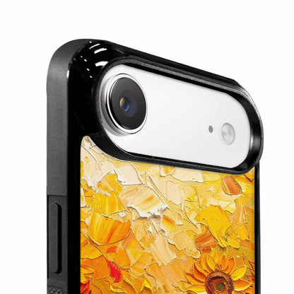 iPhone 17 Air Case — Impressionist Sunflower Brushstroke Pattern Hundreds Floral, Personalized Phone Case
