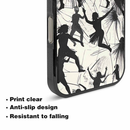 iPhone 16 Pro Max Case — Bold Dancing Figure Line Art Pattern, Custom Phone Case