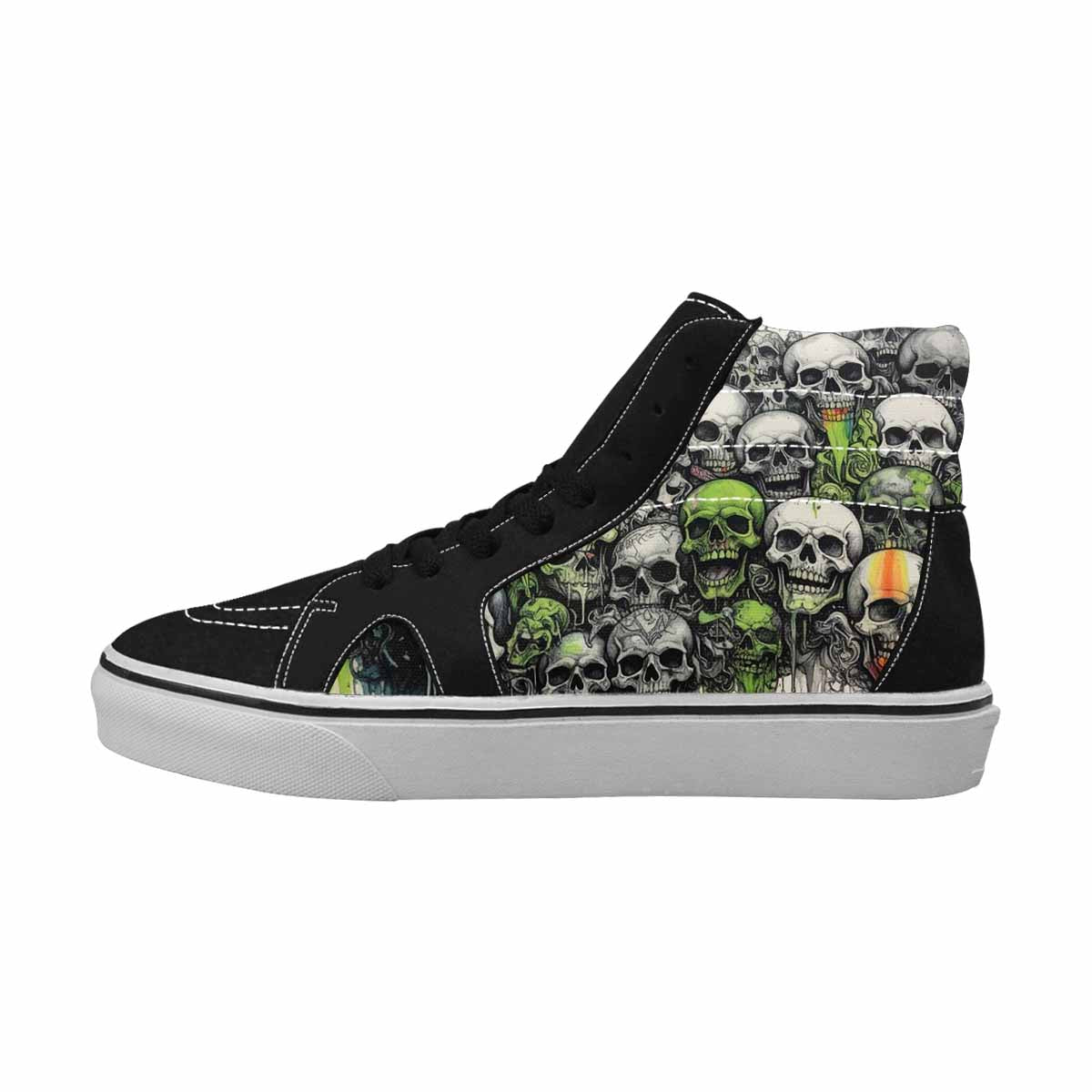 MEN'S Rainbow From Skull S High Top Canvas Vibrant Chaos Sneakers