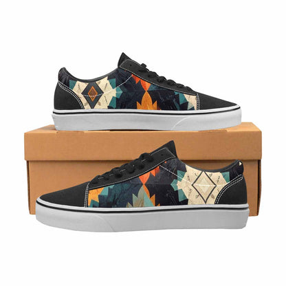 WOMEN'S Southwestern Geometric Diamond Canvas Lace-Up Surreal Custom Sneakers