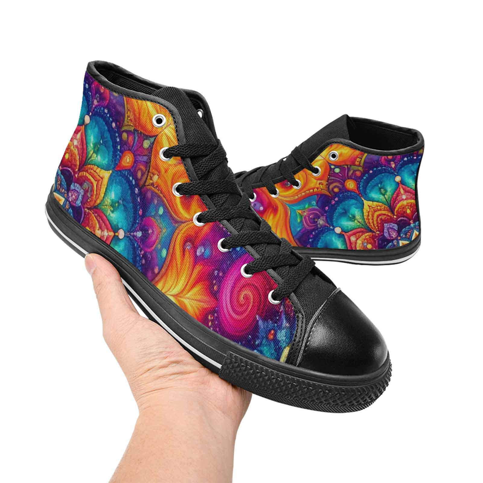 MEN'S Tie Dye Mandala High Top Canvas Grunge Shoes