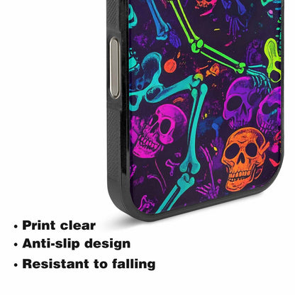 iPhone 16 Pro Max Case — Glowing Skeleton Pattern Hundreds Of Small, Custom Phone Case