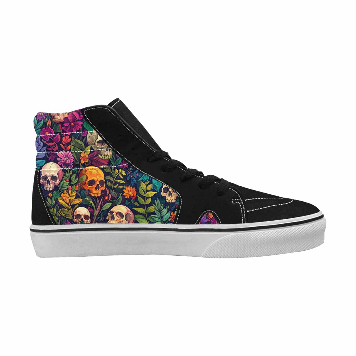 MEN'S Skulls  Botanical Skulls High Top Canvas Wallpaper Art Custom Sneakers