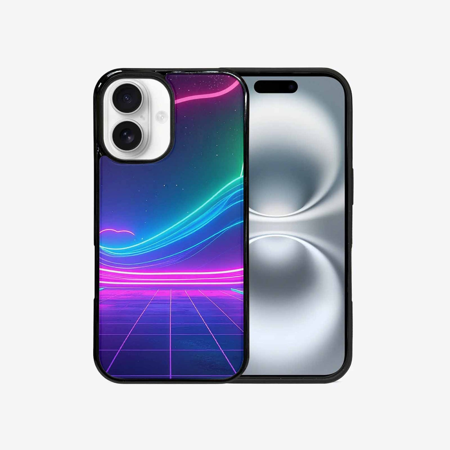 iPhone 16 Case — 1980s Neon Cartoon Art Pattern, Custom Art Phone Cover