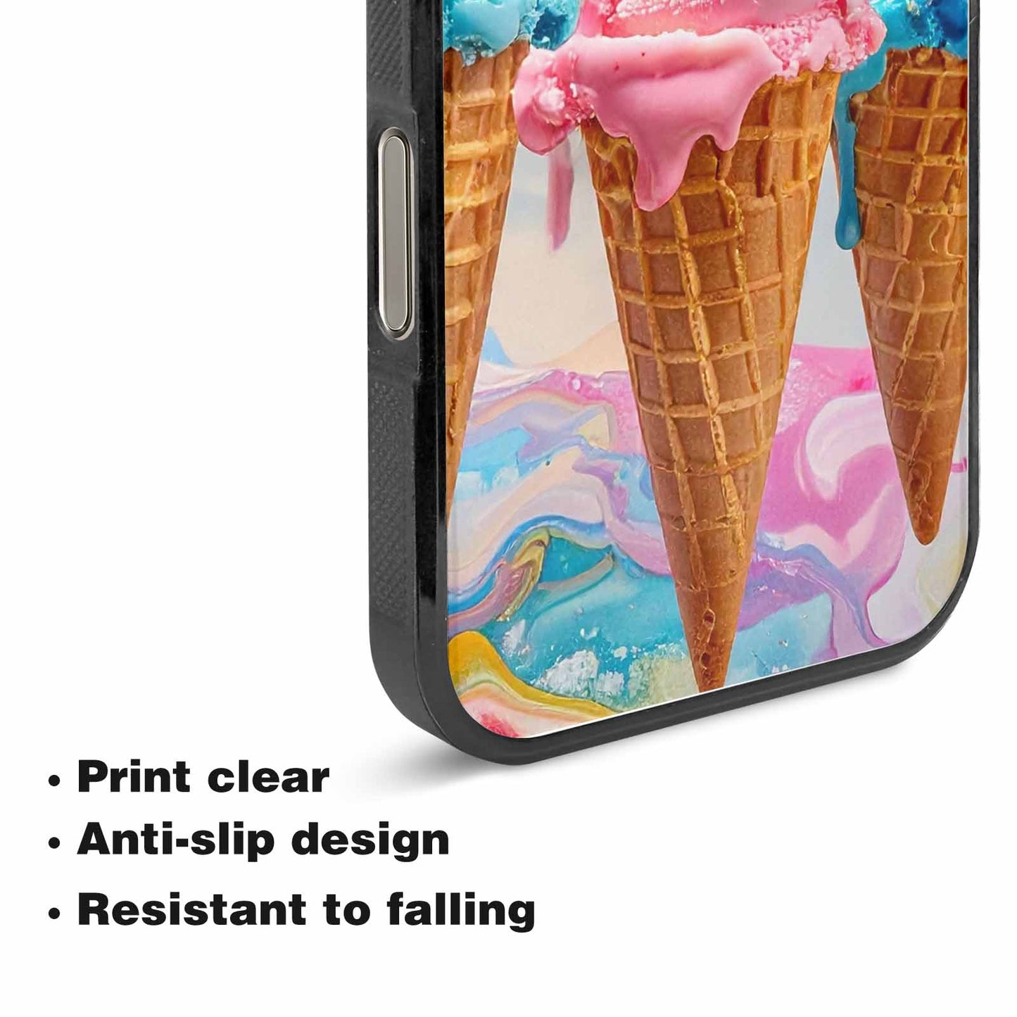 iPhone 15 Pro Max Case — Collage Of Overlapping Waffle Cone Icecream, Custom Printed Phone Case