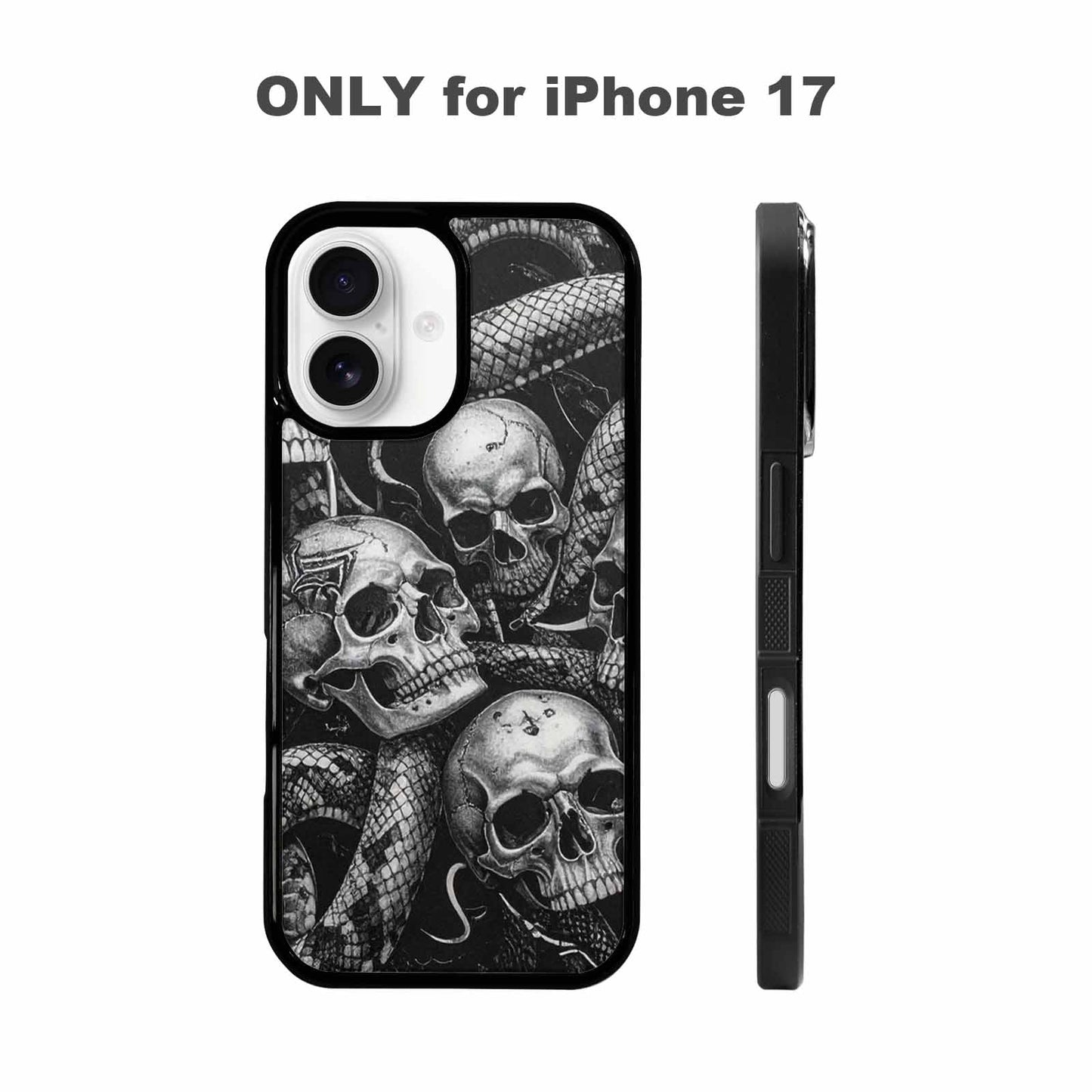 iPhone 17 Case — Skull Dark Art Gothic Print Gothic, Customized Protective Case