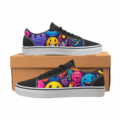 MEN'S Yellow Smiley Face Canvas Lace-Up Aesthetic Shoes