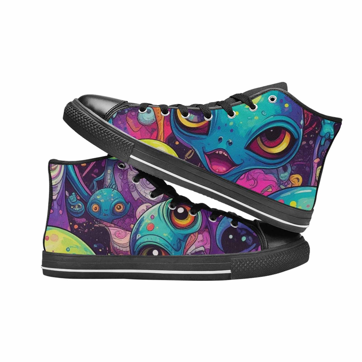 MEN'S Cartoon Alien Characters High Top Canvas Aesthetic Custom Shoes