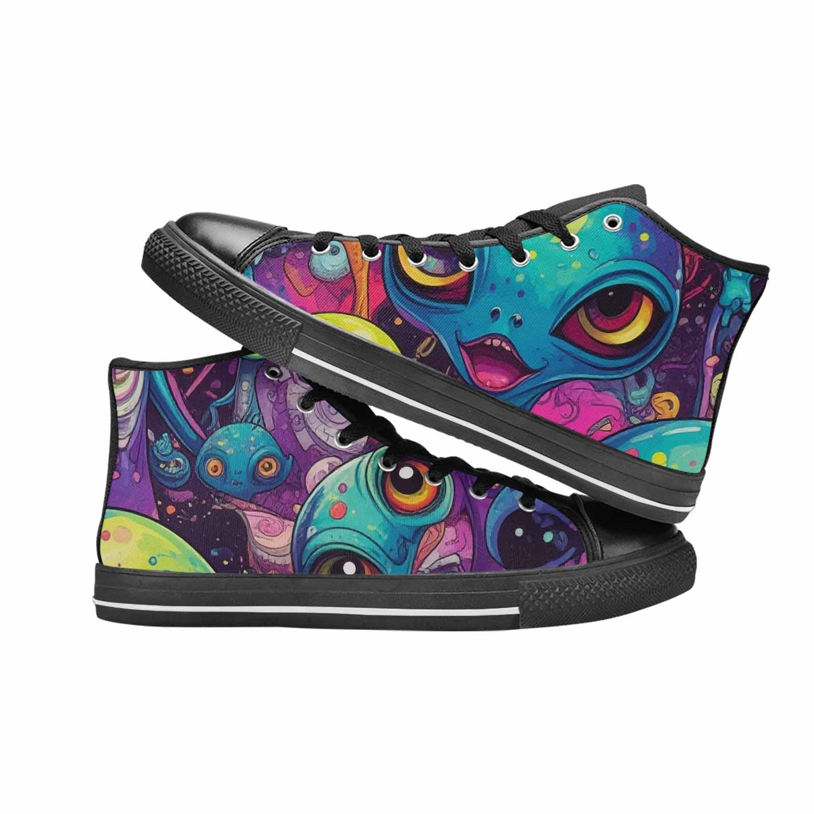 MEN'S Cartoon Alien Characters High Top Canvas Aesthetic Custom Shoes