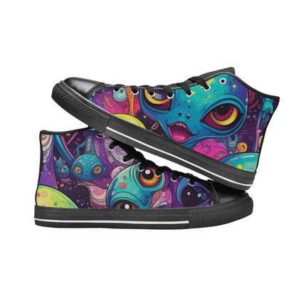 MEN'S Cartoon Alien Characters High Top Canvas Aesthetic Custom Shoes